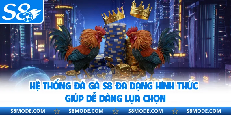 Hệ thống đá gà S8 đa dạng hình thức giúp dễ dàng lựa chọn